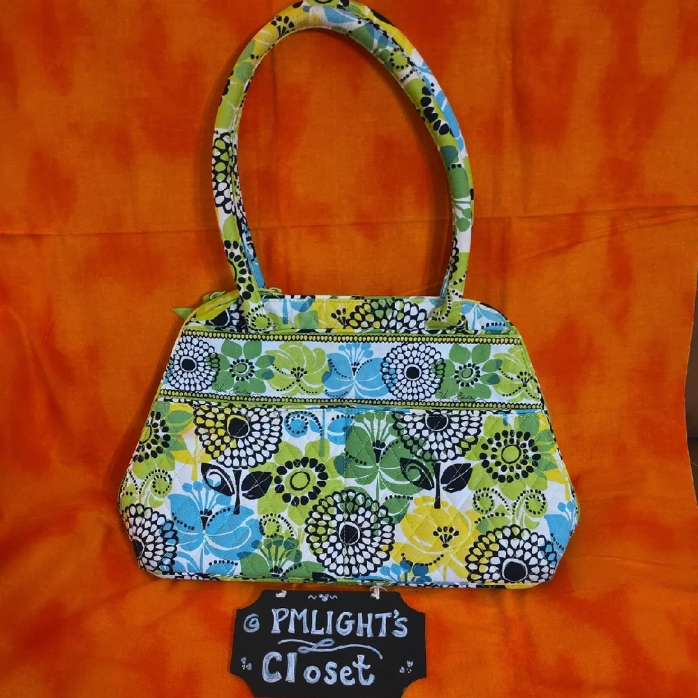 Vera Bradley Handbag Lime Green Yellow Black Teal Eloise Lemon Up Kiss